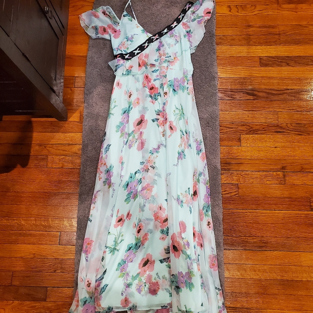 NWT ASOS Mint Floral Maxi w/Shoulder Detail